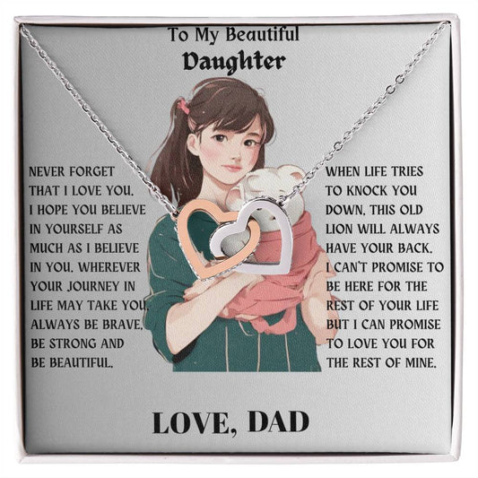 Daughter Gift Interlocking Hearts Necklace